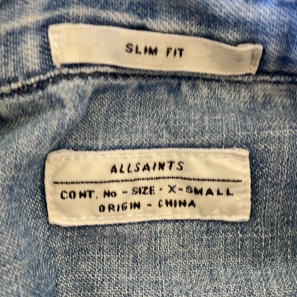 All Saints Denim Snap Button Top - Picture 7 of 9